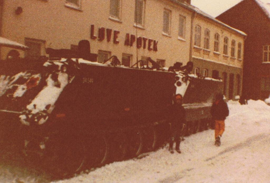 Kanpvogn i Rødby vinter 1978/79
